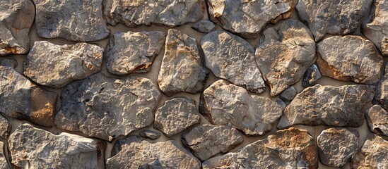 Natural sand and stone background with a seamless texture ideal for backgrounds and design projects showcasing a grainy rock wall. Creative banner. Copyspace image