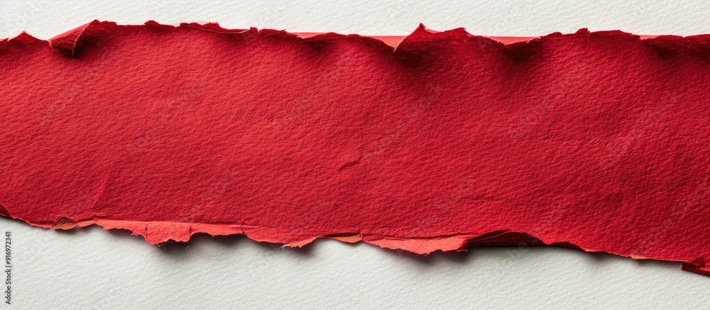 Aufkleber red paper on a white background with copy space image