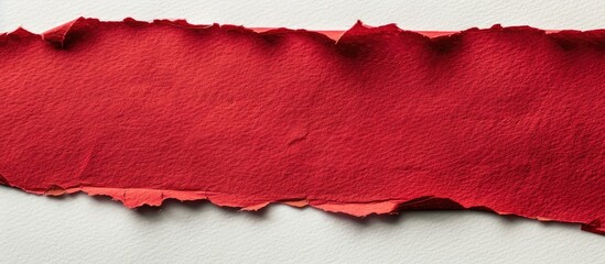 Red paper on a white background with copy space image