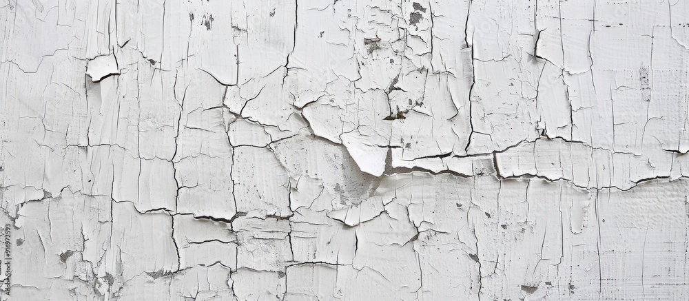 Leinwandbilder Plywood s white hue and crack pattern on its surface create a visually appealing background with texture for a copy space image