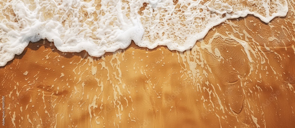 Fototapete top view of sandy beach providing a textured background with ample copy space image