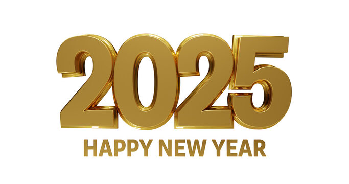 Happy New Year 2025 3D banner design - PSD - PNG - Image