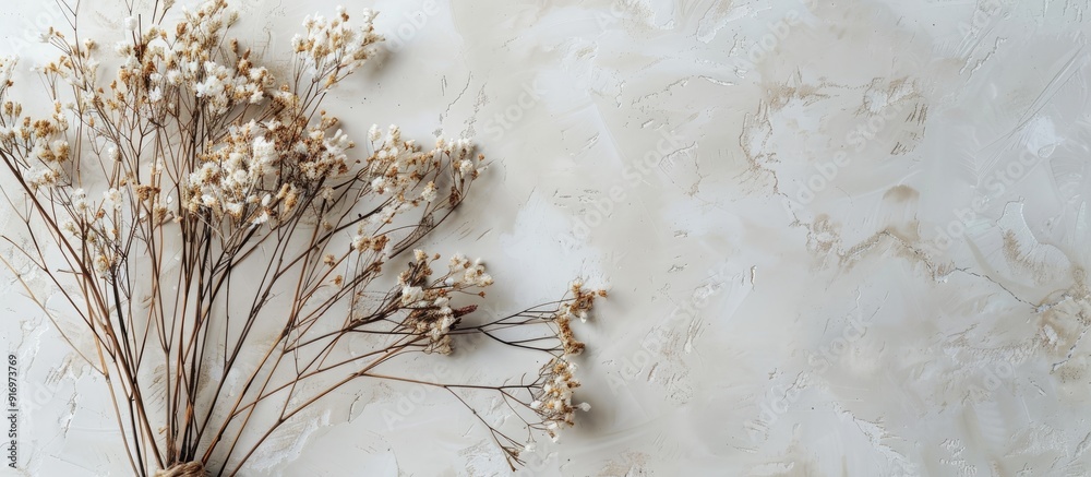 Poster freshen up your kitchen decor with elegant dried flowers showcased against a pristine background in 