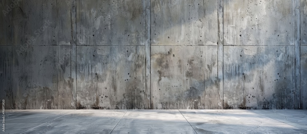Poster background featuring a sleek concrete texture on a plastered wall suitable for use as a copy space i