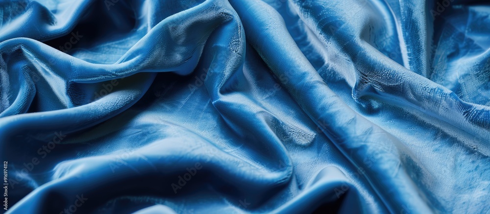 Aufkleber Soft and smooth light blue velvet fabric texture for a copy space image