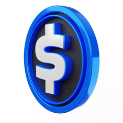 Dollar Sign 3D Icon With Currency Symbol Made With Transpare PNG