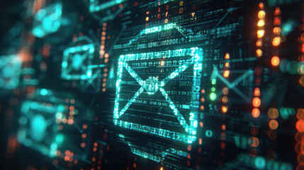 Secure email communication with encryption icons