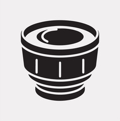 camera Lens vector silhouette on a white background