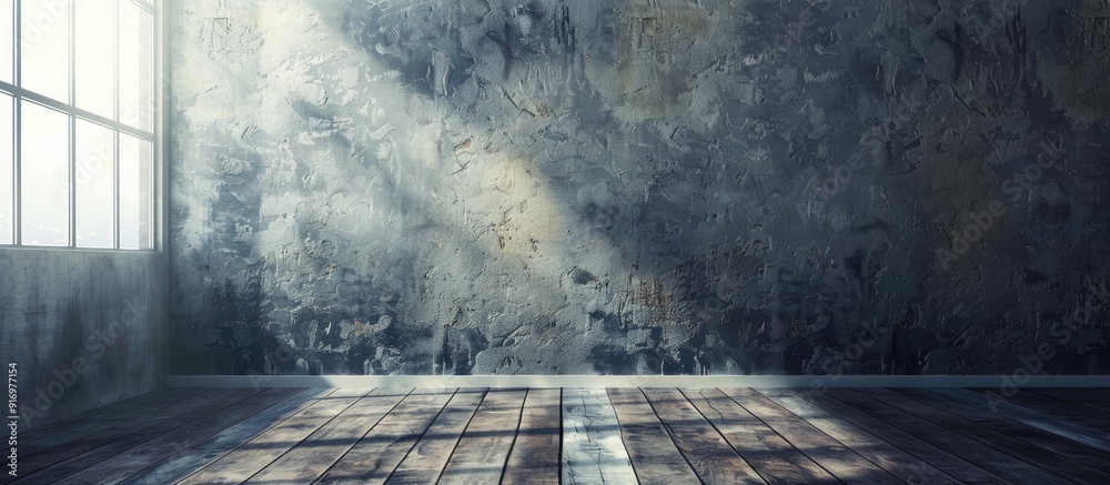 Aufkleber A paper poster with copy space on a wall provides a blank area for textures or backgrounds in an image
