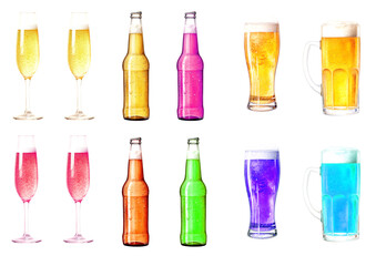 アルコールドリンクのイラストセット