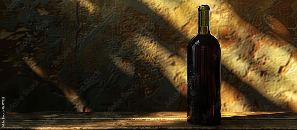 Aufkleber Wine bottle with copy space image Wine is seen as a divine creation while beer is associated with human craftsmanship
