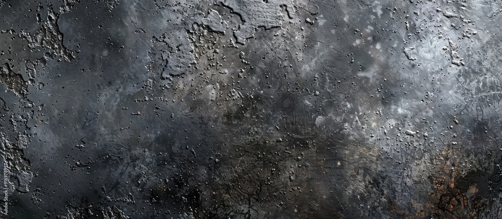 Poster texture of rough dark concrete providing background for design with copy space image