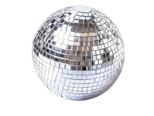 Shiny mirrored disco ball reflecting light, perfect for parties, dance events, and festive celebration decorations.