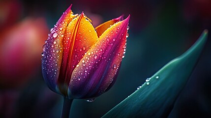 Dewy Tulip in Vibrant Hues