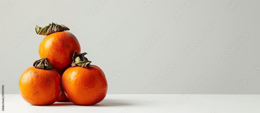 Poster persimmon showcased on a clean white backdrop with copy space image