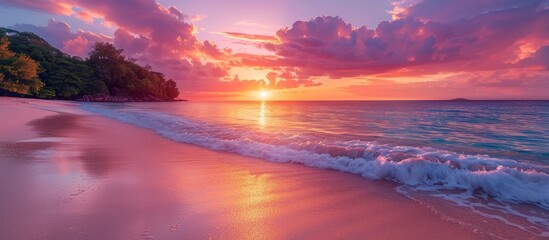 Sunset over the Ocean Beach