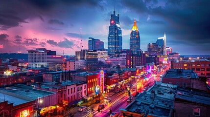 Nashville Skyline at Dusk