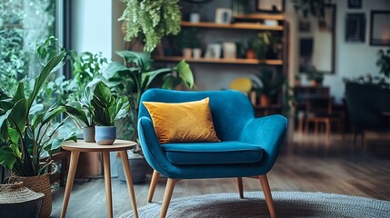 Fototapeta premium Interior design with furniture boho scandinavian style home staging and minimalism concept : Generative AI