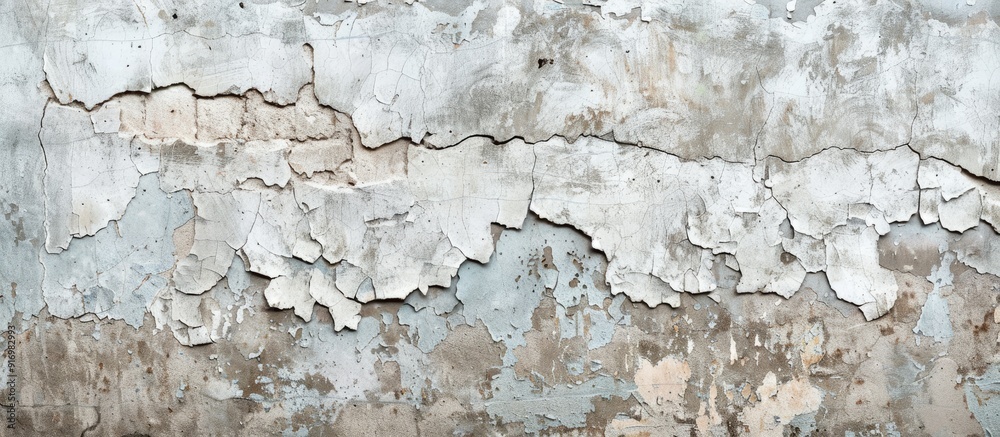 Leinwandbilder Old weathered concrete wall adorned with cracked and peeling paint creating a grunge texture ideal for background and design purposes with a high resolution copy space image available
