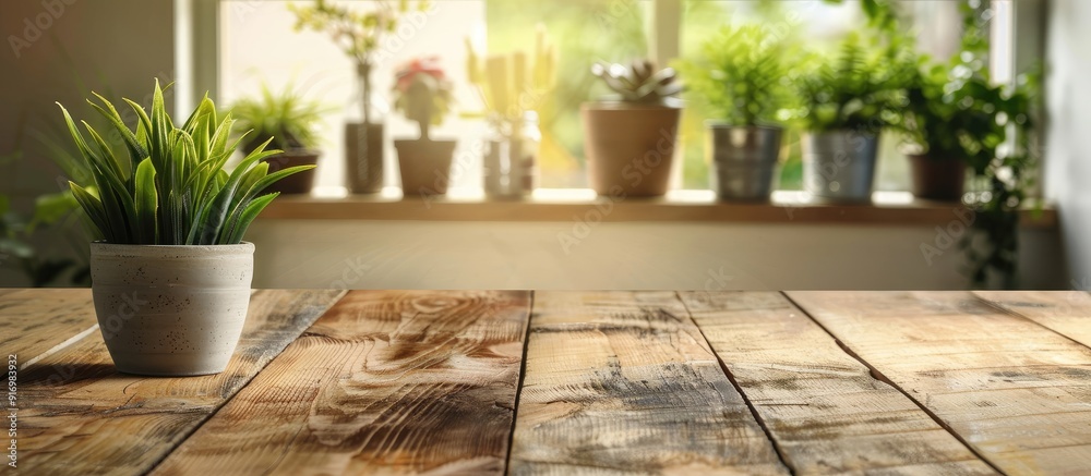 Aufkleber background with wooden table and decor copy space image