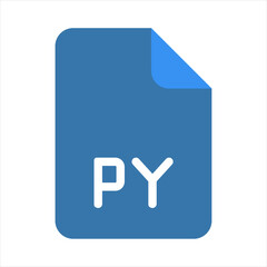 Vector illustration of a PY format icon on a white background.	