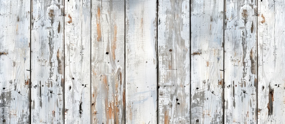 Poster weathered white wooden surface with a distressed appearance featuring subtle color stains adding a r