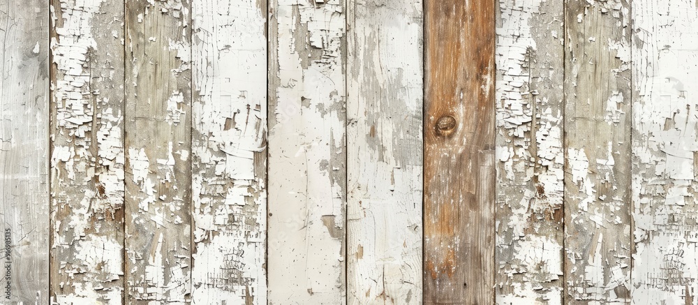 Aufkleber tiled background featuring a worn wooden texture with a peeled and faded appearance suitable for use