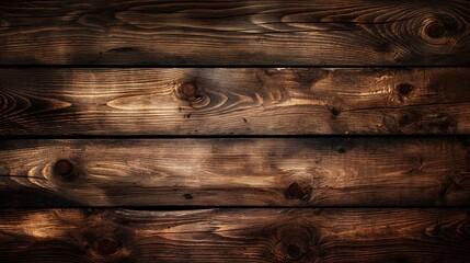 Naklejka premium The rich textures and tones of aged wooden planks reveal a rustic and timeless charm.