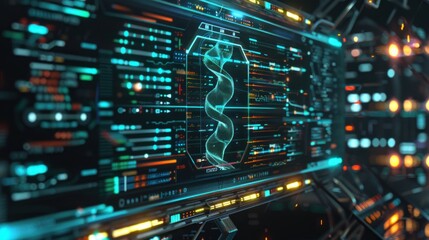 Fototapeta premium Futuristic Interface with Digital Data