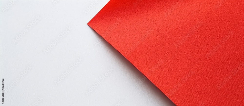 Aufkleber red paper on a white background with copy space image