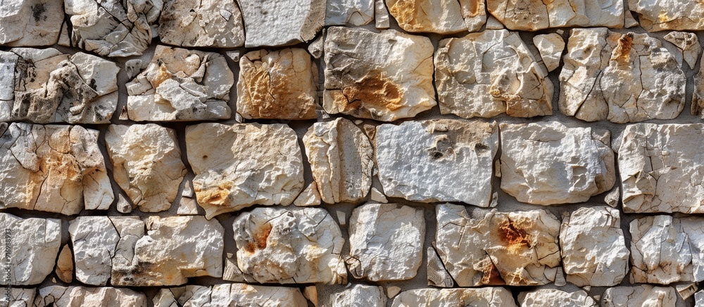 Fototapete Elegant and distinctive patterns grace the aged stone wall creating a beautiful and unique design for a copy space image