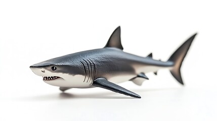 Fototapeta premium Shark on White Background toys : Generative AI