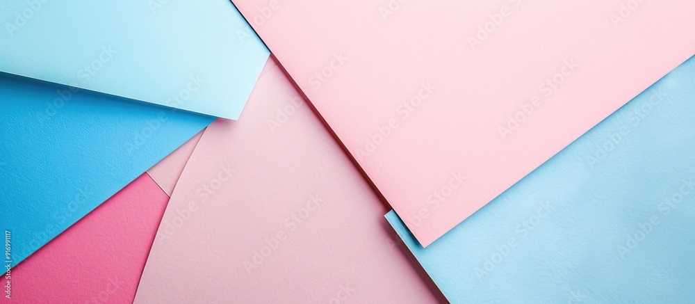 Leinwandbilder geometric pastel colored web banner featuring pink blue and white paper with a visually appealing de