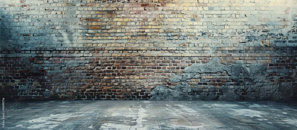 Poster Free brick wall texture included for background with ample copy space image ideal for product or advertising design