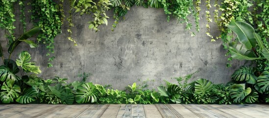 The lush green wallpaper with a serene copy space image promotes health and well being