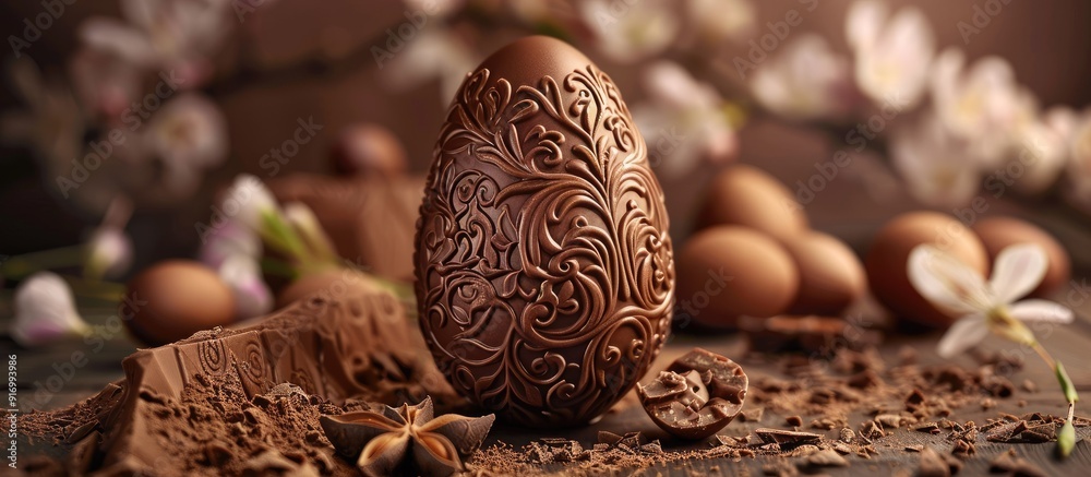 Aufkleber tempting chocolate easter egg with a festive touch perfect for the spring season and adorned with in