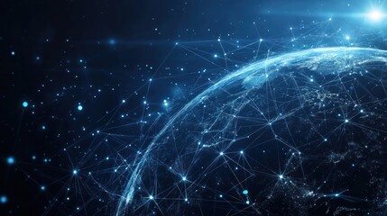 Global Network Connection - Earth in Digital Web