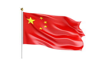 China flag on transparent background. China flag isolated on transparent background png cutouts. Image for graphic designer. Image for flyers. Image for communication. Patriotic China. Chinese.