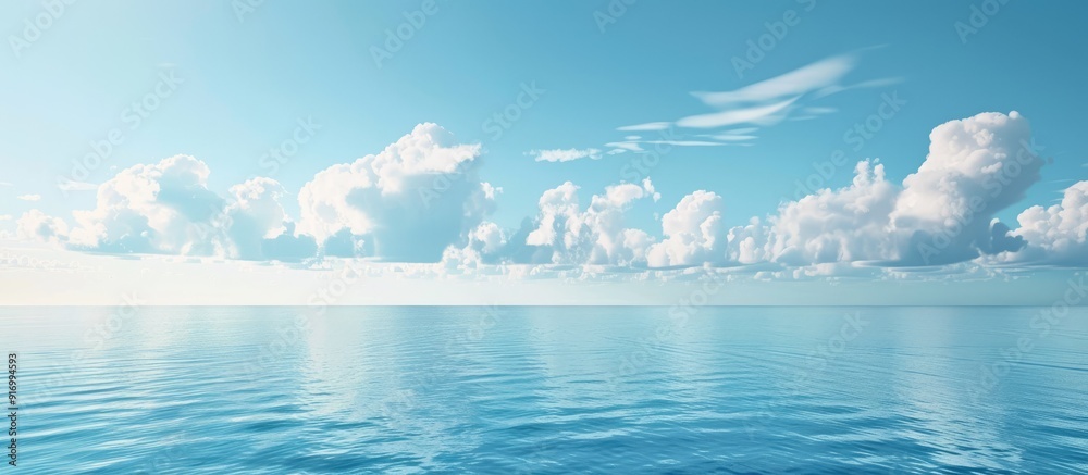 Poster clear sky by the sea offers a serene backdrop with copy space image