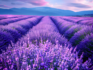 Obraz premium Lavender field in background illustration