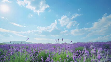 Obraz premium Lavender field under background illustration