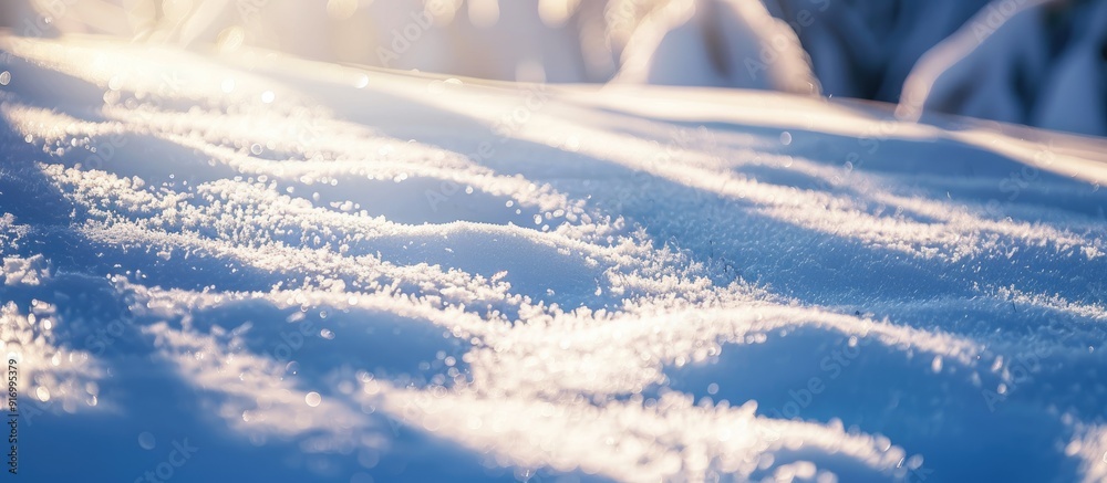 Aufkleber Close up shot of snowy background with a shadow ideal for a copy space image