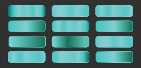 Gradients turquoise metallic set Vector