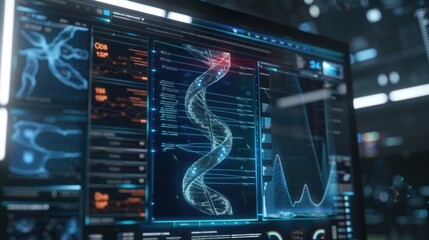 DNA Analysis on Computer Screen