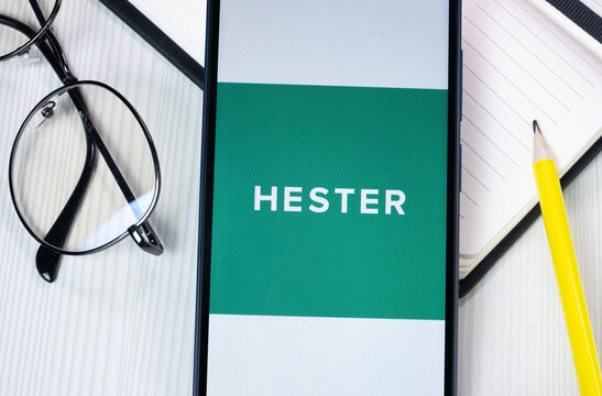 New York, USA - 1 August 2024: Hester Biosciences Logo on Phone Screen, Company Icon on Display