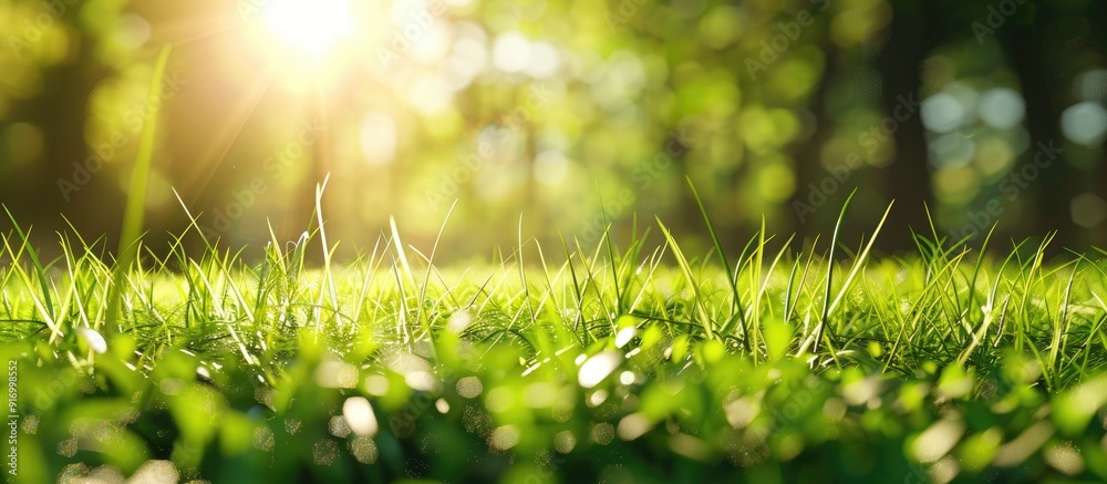 Poster Detailed close up of spring grass seed corn with copy space image