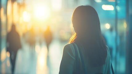 Women in the image of outings such as employment sales and commuting to work morning business scene : Generative AI