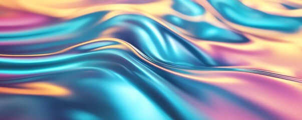 Obraz premium Abstract iridescent background with flowing liquid texture.