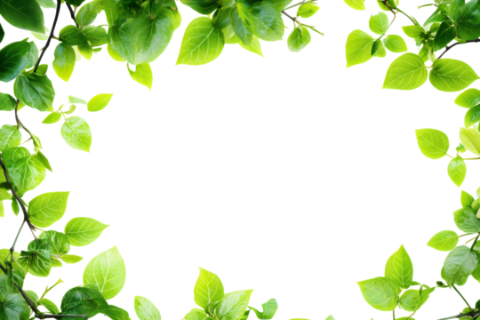 green leafy border isolated background transparent png