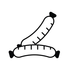 sausages glyph icon with white background vector stock illustration
